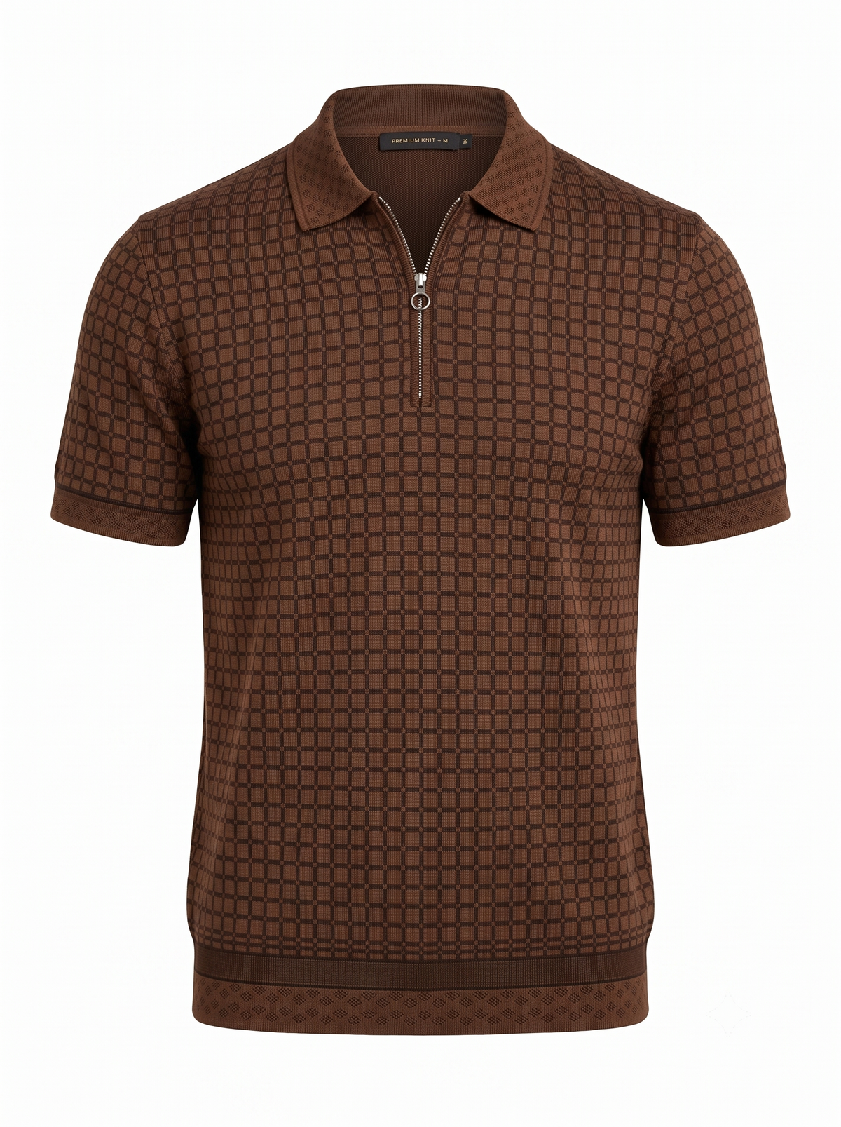 Classic Check Polo Brown - Premium Knit BTH Apparel