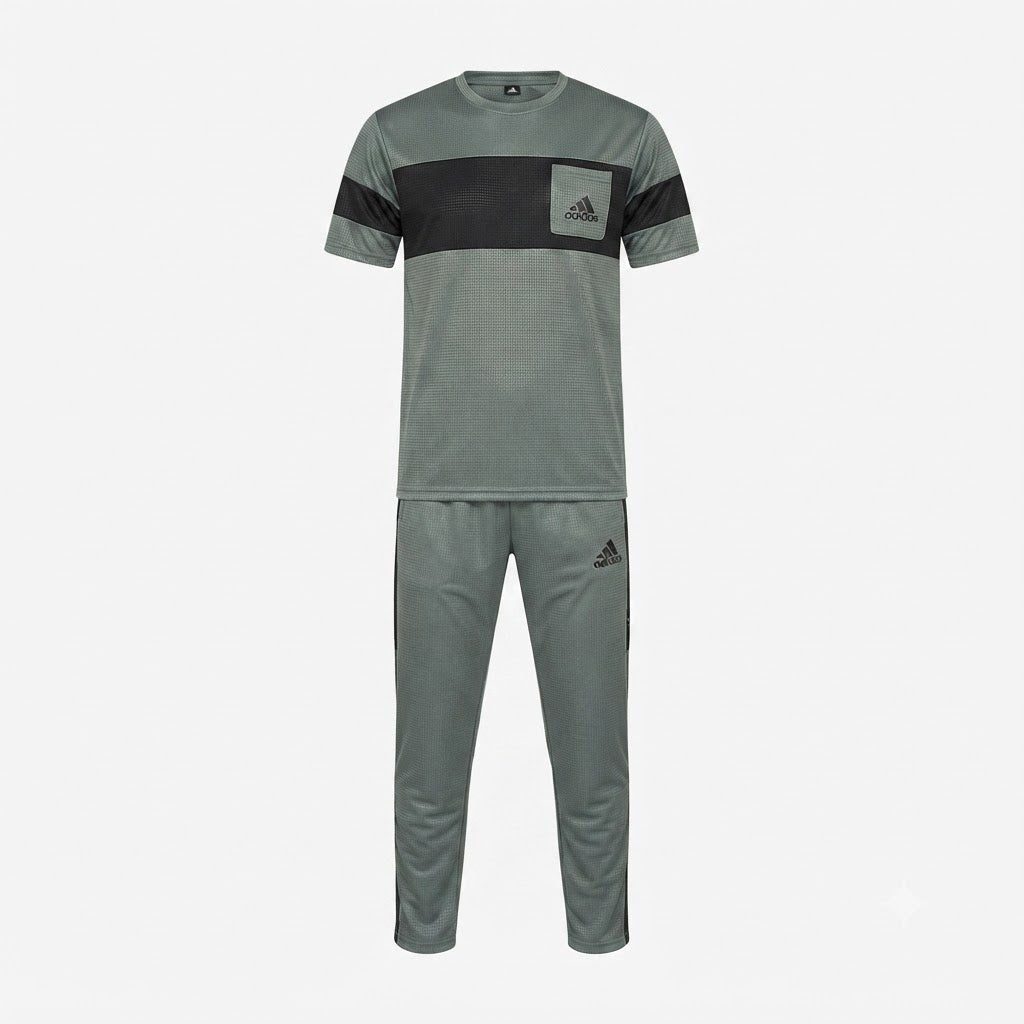 Turkish Fabric Tracksuit - Sage Green & Black