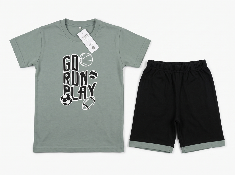 Go Run Play Baby T-Shirt Shorts Set - BTH Apparel