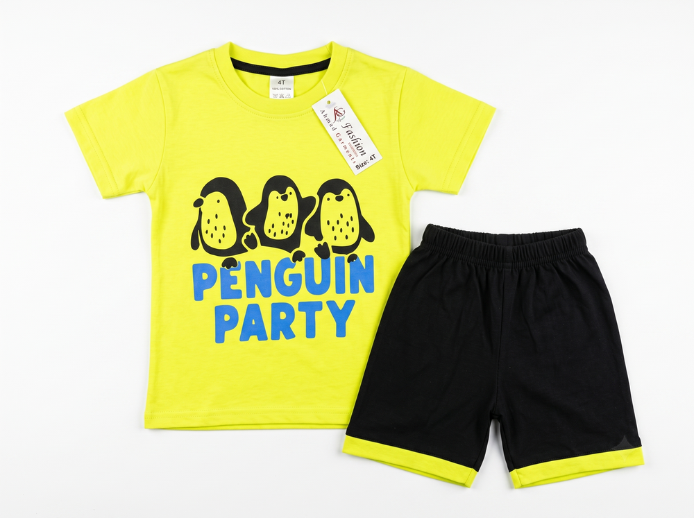 Penguin Party Baby T-Shirt Shorts Set - BTH Apparel