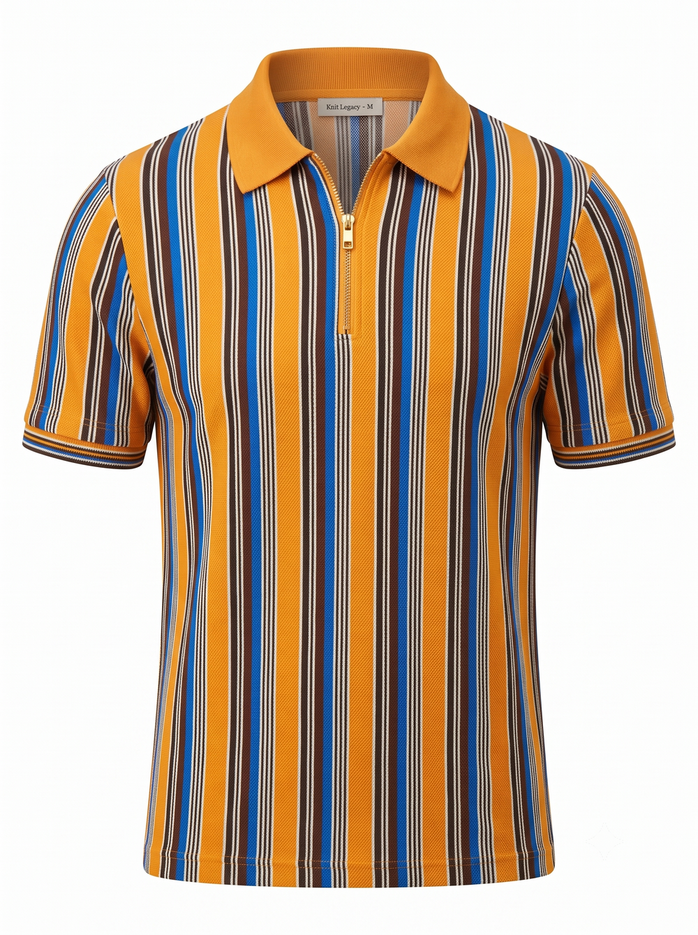 Retro Stripe Polo Amber Blue - BTH Apparel