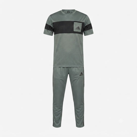 Turkish Fabric Tracksuit - Sage Green & Black