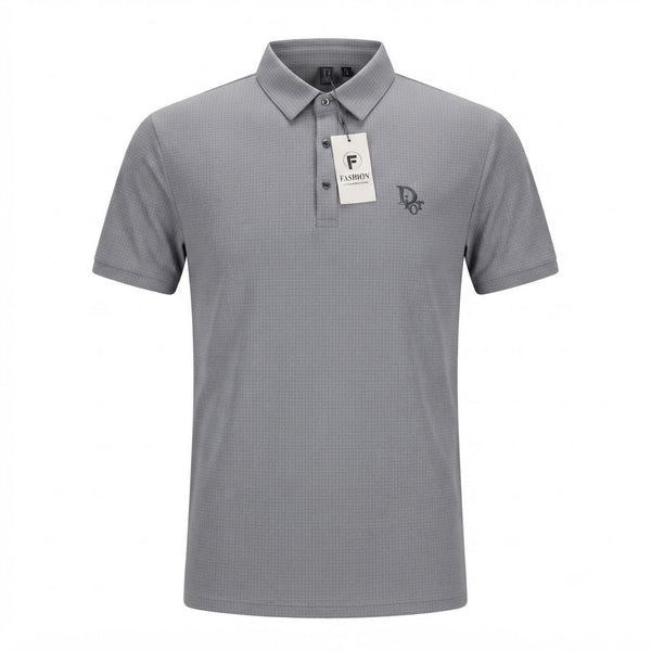China Fabric Polo Shirt - Grey